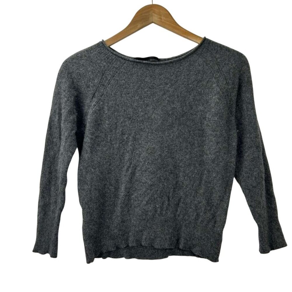 360 Cashmere Girls Medium 100% Cashmere Sweater Long Sleeve Gray